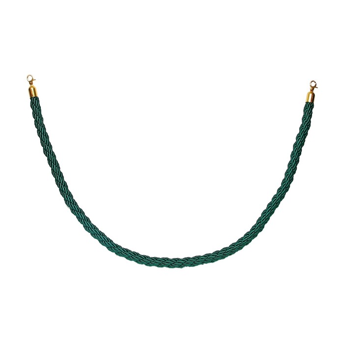 Канат плетеный оградительный 1.5м, золотой наконечник, зеленый - фото 1909442112