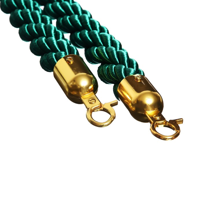 Канат плетеный оградительный 1.5м, золотой наконечник, зеленый - фото 1909442113