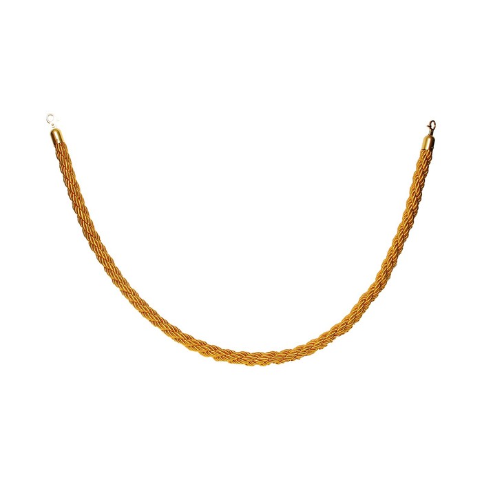 Канат плетеный оградительный 1.5м, золотой наконечник, желтый - фото 1919835320