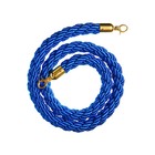 Канат плетеный оградительный 1.5м, золотой наконечник, синий - фото 301122030