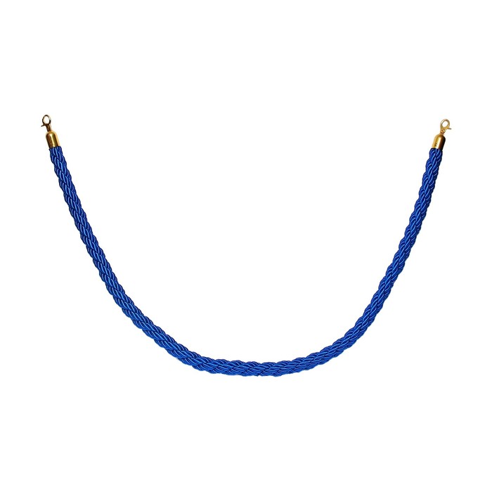Канат плетеный оградительный 1.5м, золотой наконечник, синий - фото 1909442124