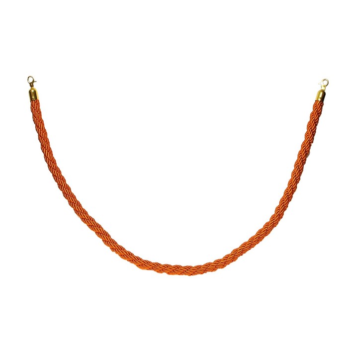Канат плетеный оградительный 1.5м, золотой наконечник, оранжевый - фото 1907977378