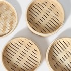 Пароварка Доляна «Восточная кухня», 3 этажа, d=21 см, бамбук - Фото 4