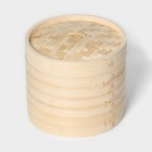 Пароварка Доляна «Восточная кухня», 3 этажа, d=24 см, бамбук - Фото 3