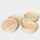 Пароварка Доляна «Восточная кухня», 3 этажа, d=24 см, бамбук - Фото 6