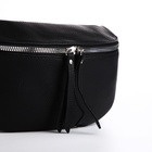 Сумка женская кросс-боди на молнии, 26×10×16 см, чёрная - Фото 5
