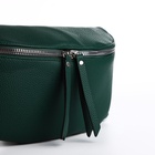 Сумка женская кросс-боди на молнии, 26×10×16 см, зелёная - Фото 5