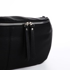 Сумка женская кросс-боди на молнии, 34×11×17 см, чёрная - Фото 5