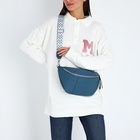 Сумка женская кросс-боди на молнии, 34×11×17 см, синяя - Фото 7