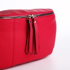 Сумка женская кросс-боди на молнии, 34×11×17 см, фуксия - Фото 5