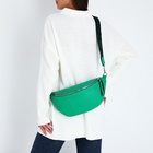 Сумка женская кросс-боди на молнии, 34×11×17 см, зелёная - Фото 9