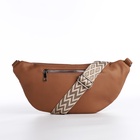 Сумка женская кросс-боди на молнии, 34×11×17 см, бежевая - Фото 5