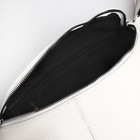 Сумка женская, на длинном ремне, на молнии, белая - Фото 6