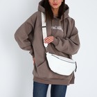 Сумка женская, на длинном ремне, на молнии, белая - Фото 2