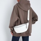 Сумка женская, на длинном ремне, на молнии, белая - Фото 7