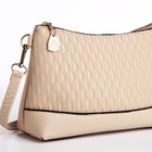 Сумка женская кросс-боди на молнии, 24.5×6.5×14 см, бежевая - Фото 5