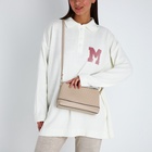 Сумка женская кросс-боди на молнии, 24.5×6.5×14 см, бежевая - Фото 8