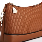 Сумка женская кросс-боди на молнии, 24.5×6.5×14 см, коричневая - Фото 4