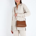 Сумка женская кросс-боди на молнии, 24.5×6.5×14 см, коричневая - Фото 8