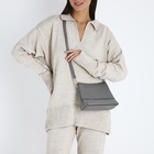 Сумка женская кросс-боди на молнии, 24.5×6.5×14 см, серая - Фото 8