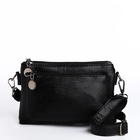 Сумка женская кросс-боди на молнии, 20.5×2×13 см, чёрная - Фото 2