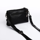 Сумка женская кросс-боди на молнии, 20.5×2×13 см, чёрная - Фото 3