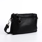 Сумка женская кросс-боди на молнии, 20.5×2×13 см, чёрная - Фото 4