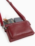 Сумка женская кросс-боди на молнии, 20.5×2×13 см, бордовая - Фото 12