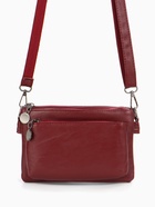 Сумка женская кросс-боди на молнии, 20.5×2×13 см, бордовая - Фото 2