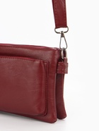 Сумка женская кросс-боди на молнии, 20.5×2×13 см, бордовая - Фото 4