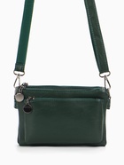 Сумка женская кросс-боди на молнии, 20.5×2×13 см, зелёная - Фото 2