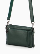 Сумка женская кросс-боди на молнии, 20.5×2×13 см, зелёная - Фото 3