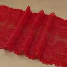 Кружевная эластичная ткань, 180 мм × 2,7 ± 0,5 м, цвет красный - фото 8600050