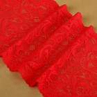 Кружевная эластичная ткань, 230 мм × 2,7 ± 0,5 м, цвет красный - Фото 2