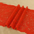 Кружевная эластичная ткань, 230 мм × 2,7 ± 0,5 м, цвет красный - Фото 3