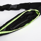Поясная сумка для бега на молнии, цвет чёрный/зелёный - фото 8614833