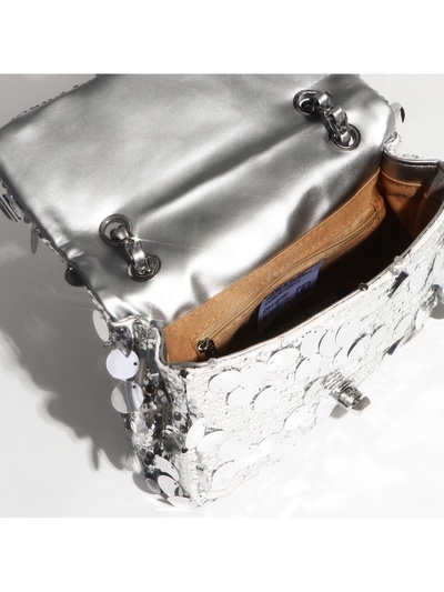 Сумка вечерняя женская на застёжке, с пайетками, цвет серебряный