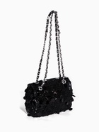 Сумка-клатч женская вечерняя на клапане, на цепочке, с пайетками, чёрная - Фото 3
