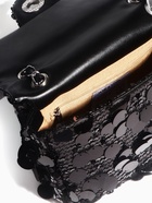 Сумка-клатч женская вечерняя на клапане, на цепочке, с пайетками, чёрная - Фото 9