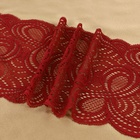 Кружевная эластичная ткань, 180 мм × 2,7 ± 0,5 м, цвет бордовый - фото 8600112