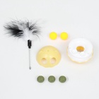 Игрушка-неваляшка с кошачьей мятой и пером, 9,5 см, жёлтая - фото 809230312