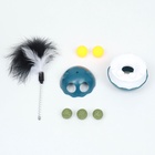 Игрушка-неваляшка с кошачьей мятой и пером, 9,5 см, синяя - фото 809278577