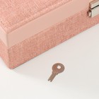 Шкатулка кожзам для украшений "Розовая" комбинированная 26,7х18,5х7,5 см - фото 8714512