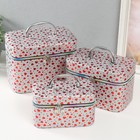 Набор шкатулок для украшений «Сердца на белом», 3 шт., с зеркалом, искусственная кожа, 13×21×14.5; 10×19×12; 21×15.5×17 см - Фото 1