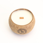 Свеча в кокосе ароматическая, эрл грей, соевый воск, 8х10 см, в коробке - фото 9862248