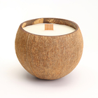 Свеча в кокосе ароматическая, английская груша и фрезия, соевый воск, 8х10 с, в коробке - Фото 4