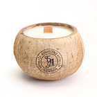 Свеча в кокосе ароматическая, белый чай, соевый воск, 8х10 см, в коробке - фото 9862253