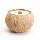 Свеча в кокосе ароматическая, белый чай, соевый воск, 8х10 см, в коробке - фото 9862254