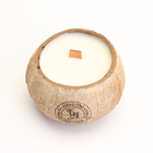 Свеча в кокосе ароматическая, белый чай, соевый воск, 8х10 см, в коробке - фото 9862255