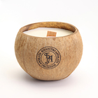 Свеча в кокосе ароматическая, вишня, соевый воск, 8х10 см, в коробке - фото 9862267